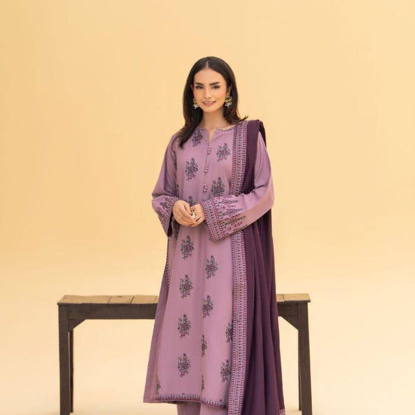 3PCS DHANAK EMBROIDERED SUIT