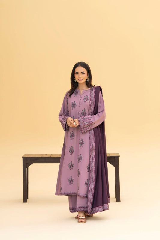 3PCS DHANAK EMBROIDERED SUIT