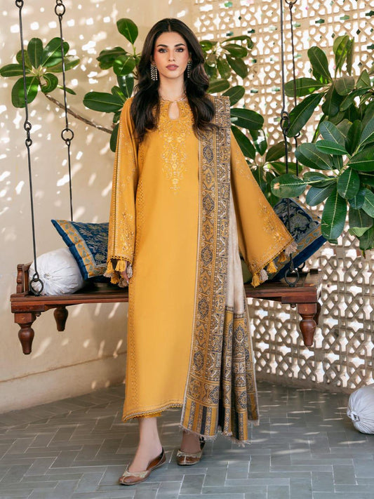 Dhanak Heavy Embroidered 3Piece D-001