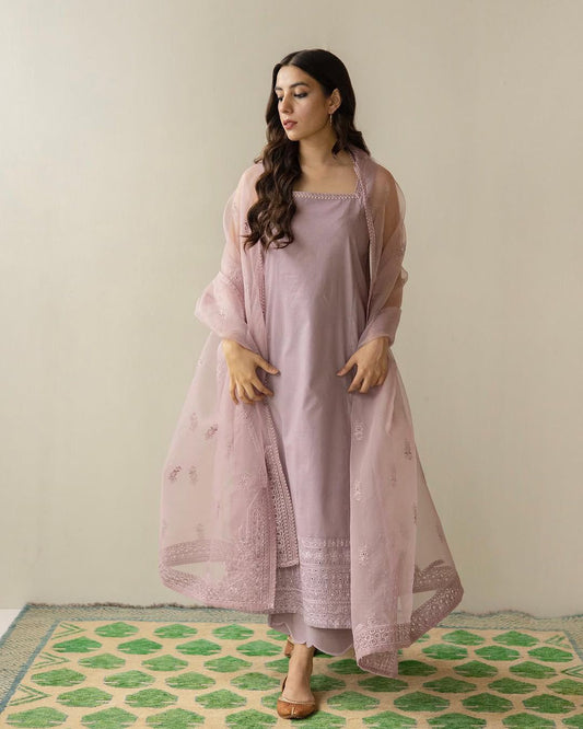 Lawn Chicken Kari Embroidered 3Piece D-1001